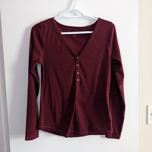 Burgundy long sleeve shirt